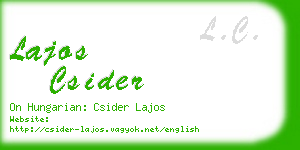 lajos csider business card